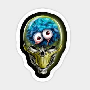 alien skull with eyes Sticker